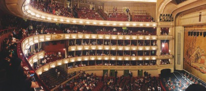 A panorama view of the interior of the Staatsoper from the balcony where we were sitting